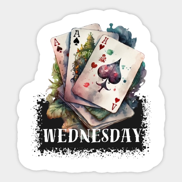 Sticker with days of the week Wednesday Alice in Wonderland Sticker by LaKoszulka